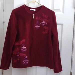 Womens Zip Christmas Cardigan